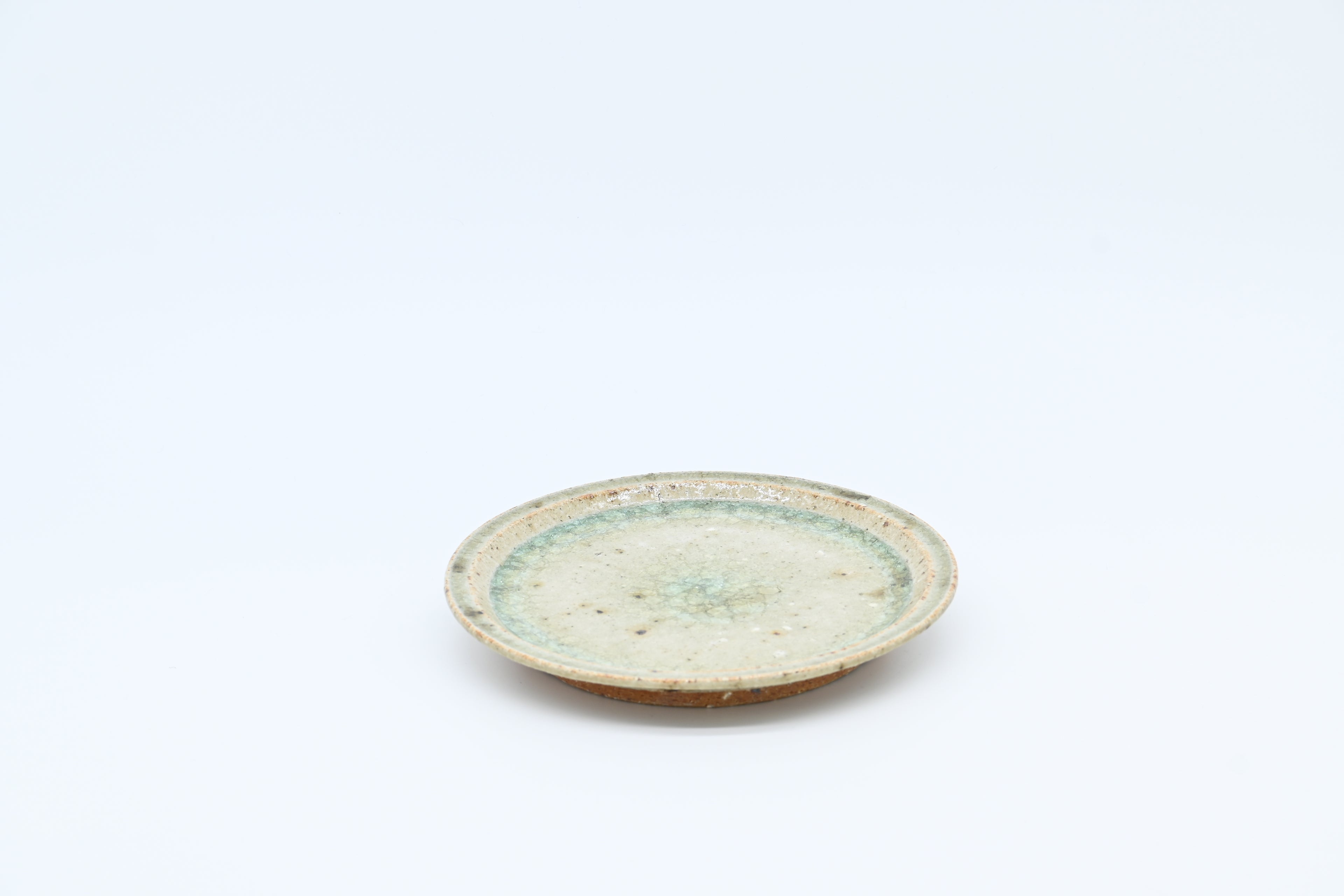 宮城陶器　5寸リムプレート（青磁釉）/ Miyagi Toki — 5-sun Rim Plate / Celadon Glaze (Seiji-yu)