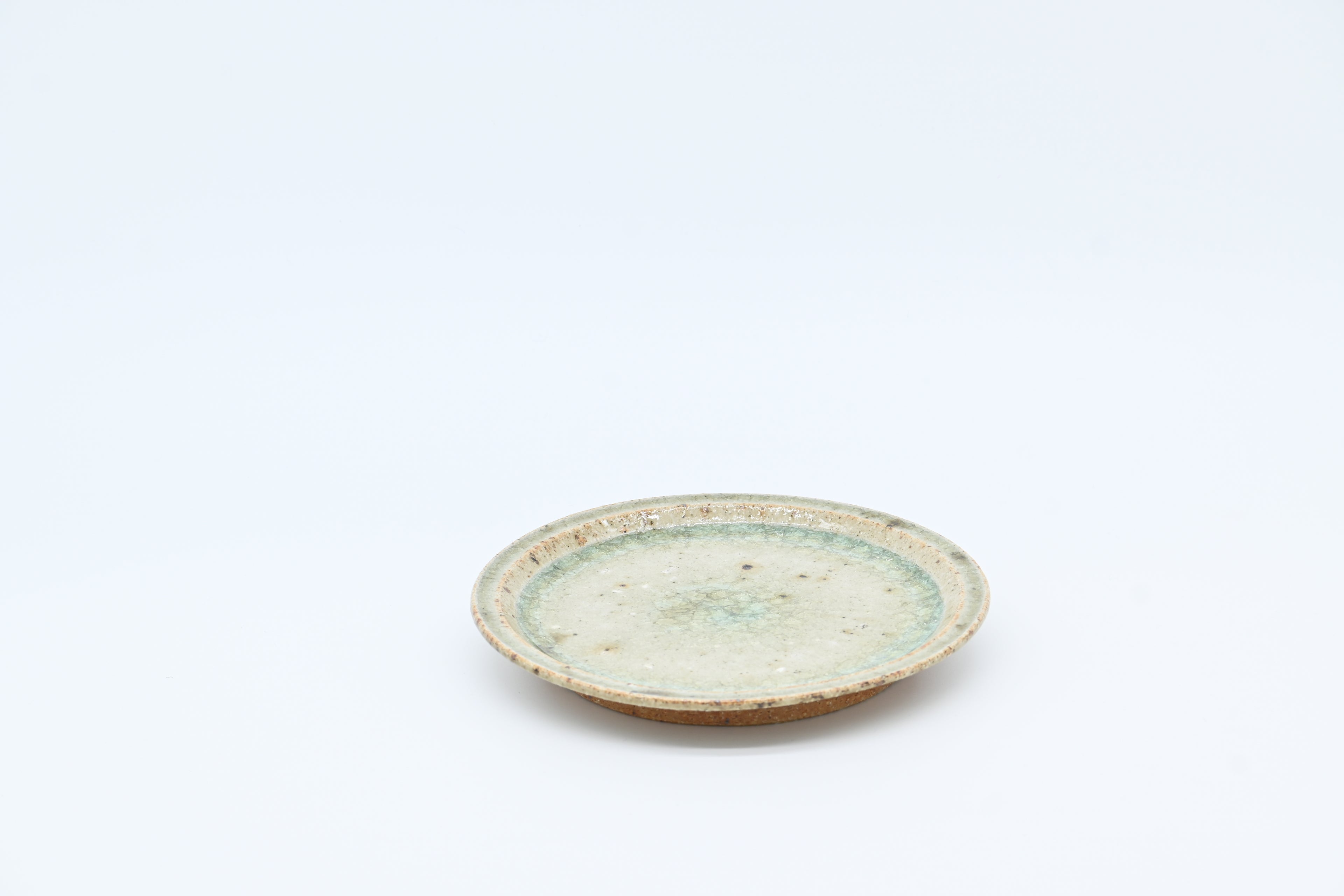 宮城陶器　5寸リムプレート（青磁釉）/ Miyagi Toki — 5-sun Rim Plate / Celadon Glaze (Seiji-yu)