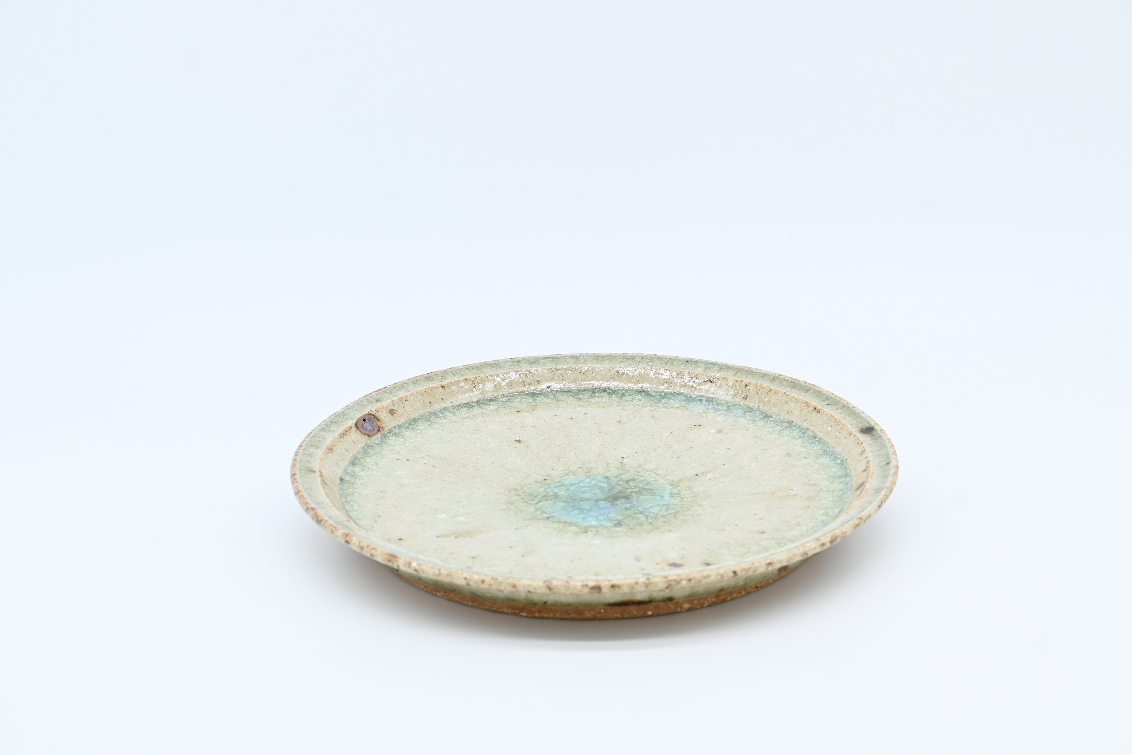 宮城陶器　7寸リムプレート（青磁釉）/Miyagi Toki — 7-sun Rim Plate / Celadon Glaze (Seiji-yu)