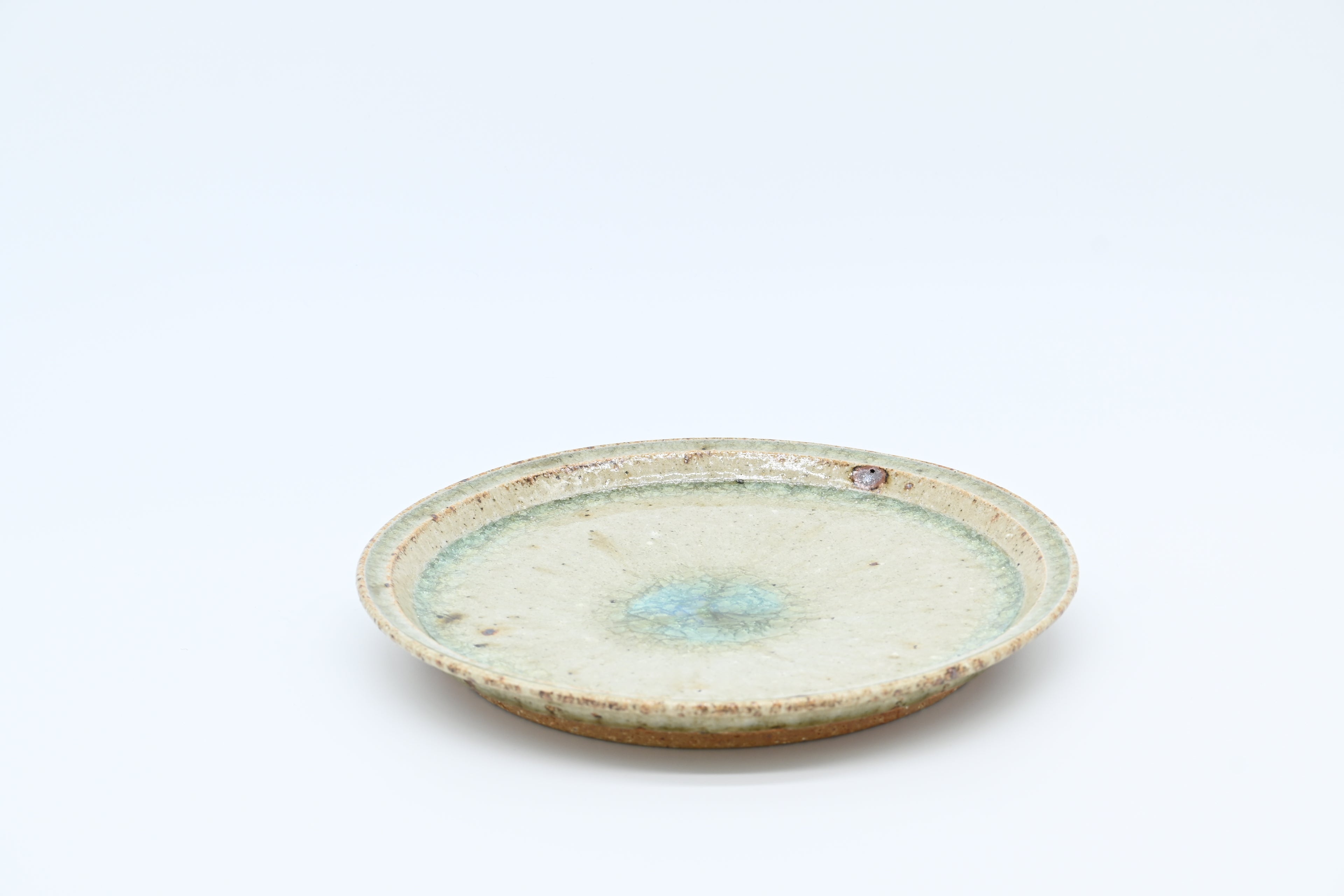 宮城陶器　7寸リムプレート（青磁釉）/Miyagi Toki — 7-sun Rim Plate / Celadon Glaze (Seiji-yu)