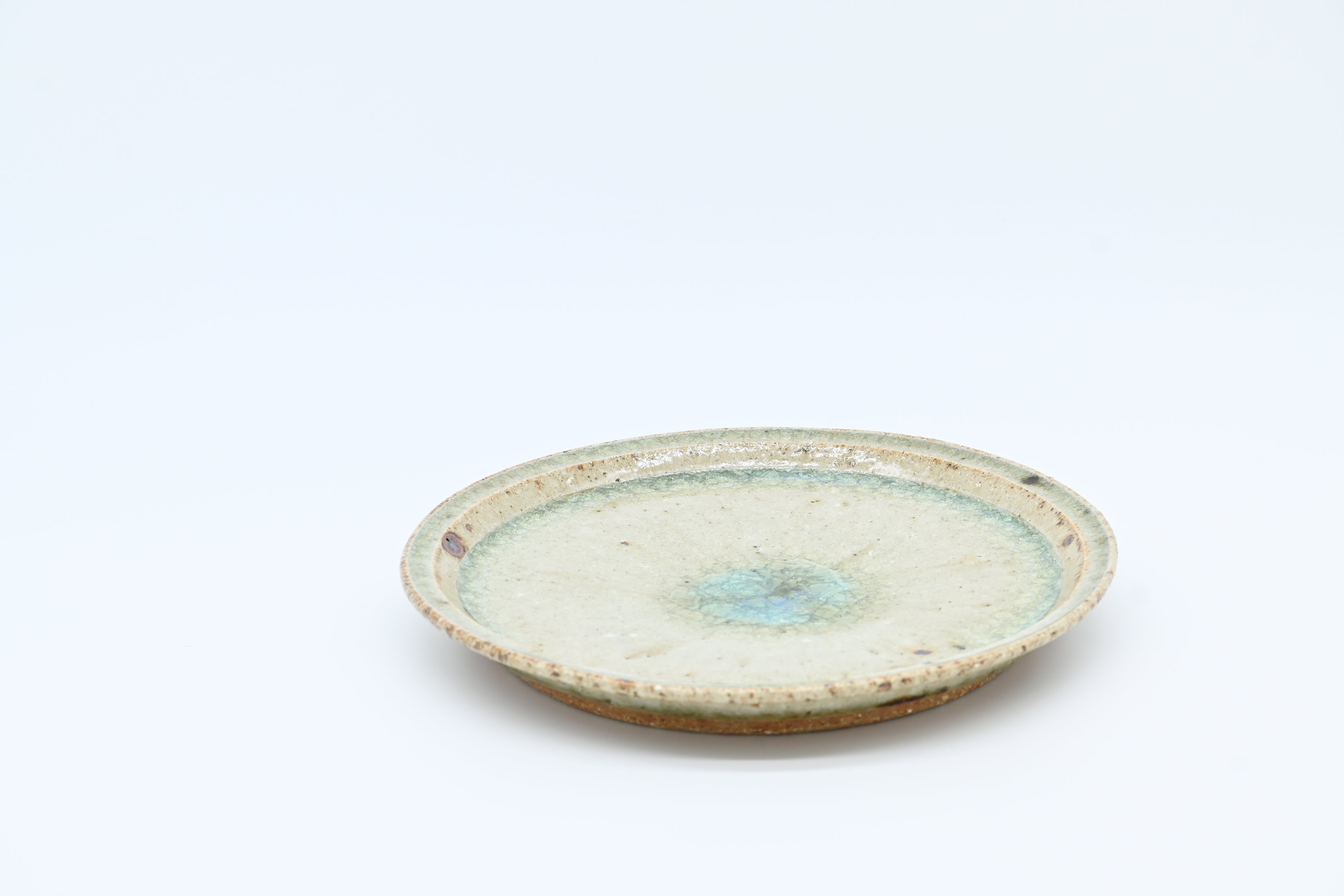 宮城陶器　7寸リムプレート（青磁釉）/Miyagi Toki — 7-sun Rim Plate / Celadon Glaze (Seiji-yu)