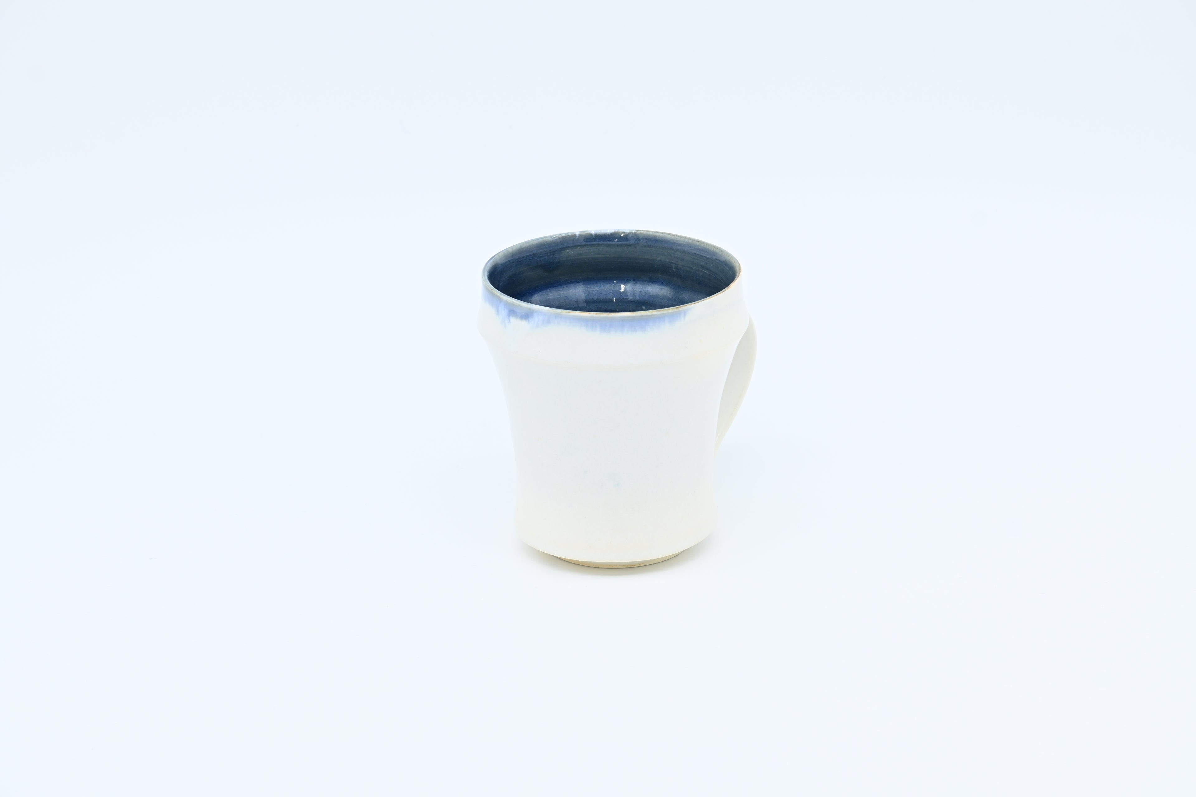 monohanako 陶器 トールバンブーマグ　白/ブルージーンズ　monohanako — Tall Bamboo Mug / White & Blue Jeans