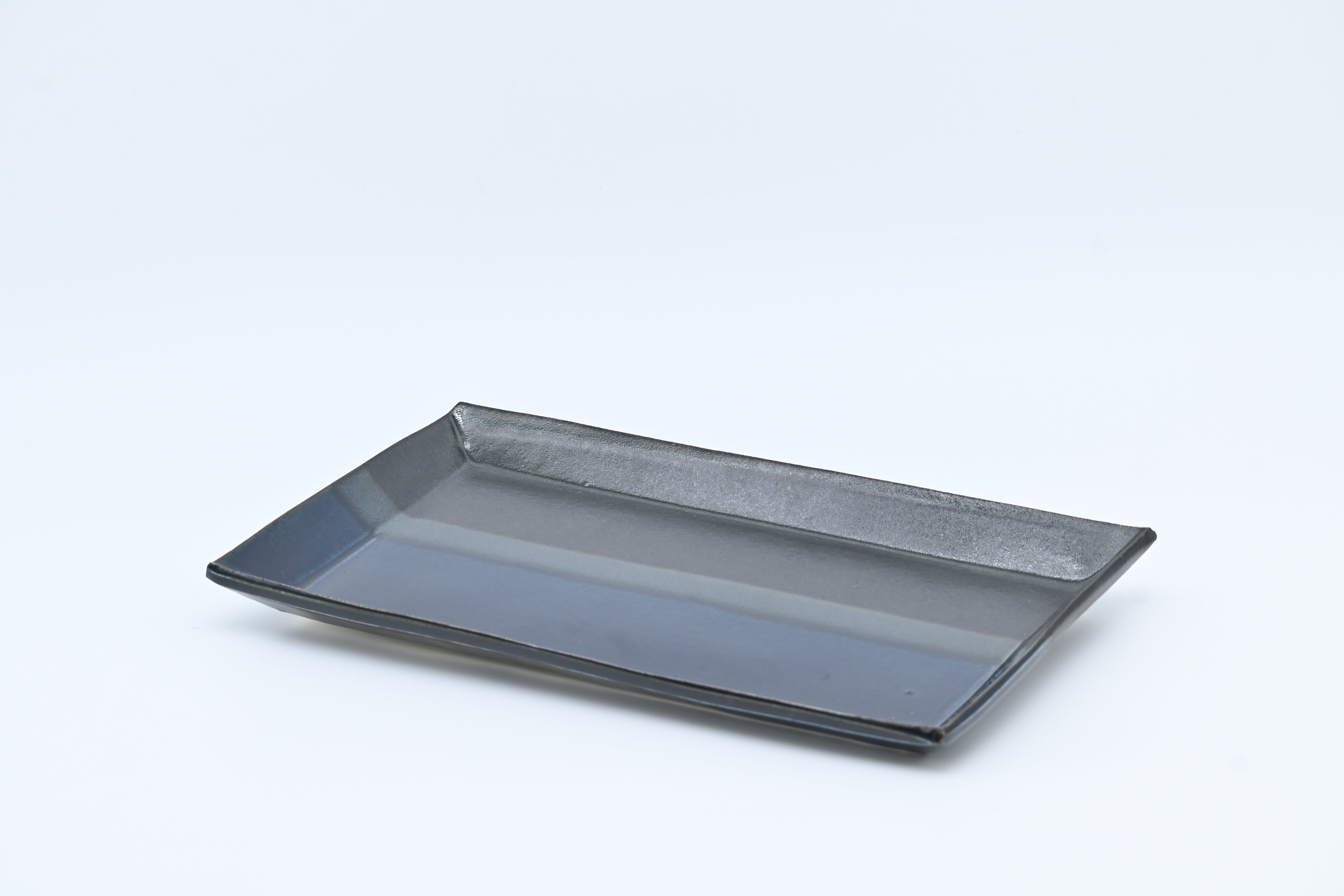 monohanako 陶器 長方板皿　M/ダークブルー＆ブラック/ monohanako — Rectangular Plate (M) / Dark Blue & Black